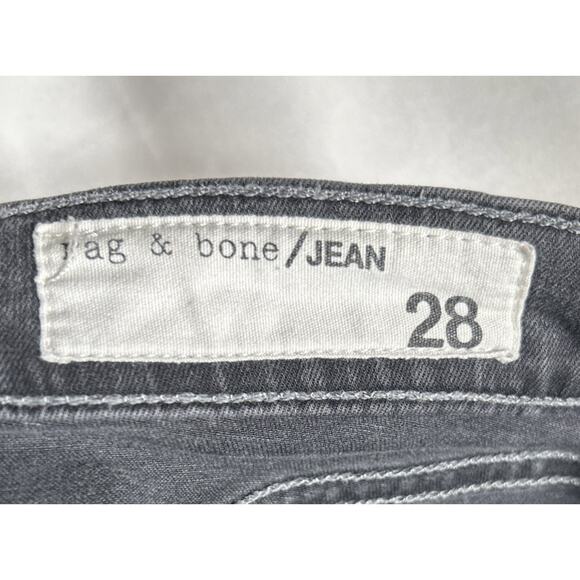 rag & bone 10" Capri Jean Womens 28 Steele Washed Black Distressed Stretch 28x27 - Picture 3 of 5